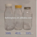 500ml woozy french sqaure shape concentrate juice glass bottle glass milk tea bottle with plastic lid                        
                                                Quality Choice